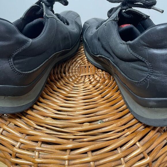 Prada Shoes‎ Black Metal Sneakers Suede Leather Rare Women's Shoes Size 7 Us 37 - Picture 5 of 10
